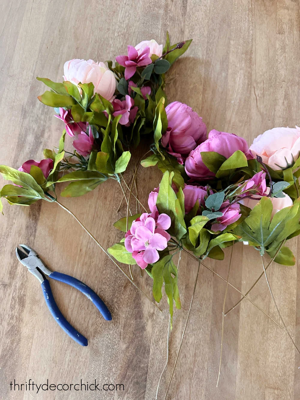 purple pink fake peony